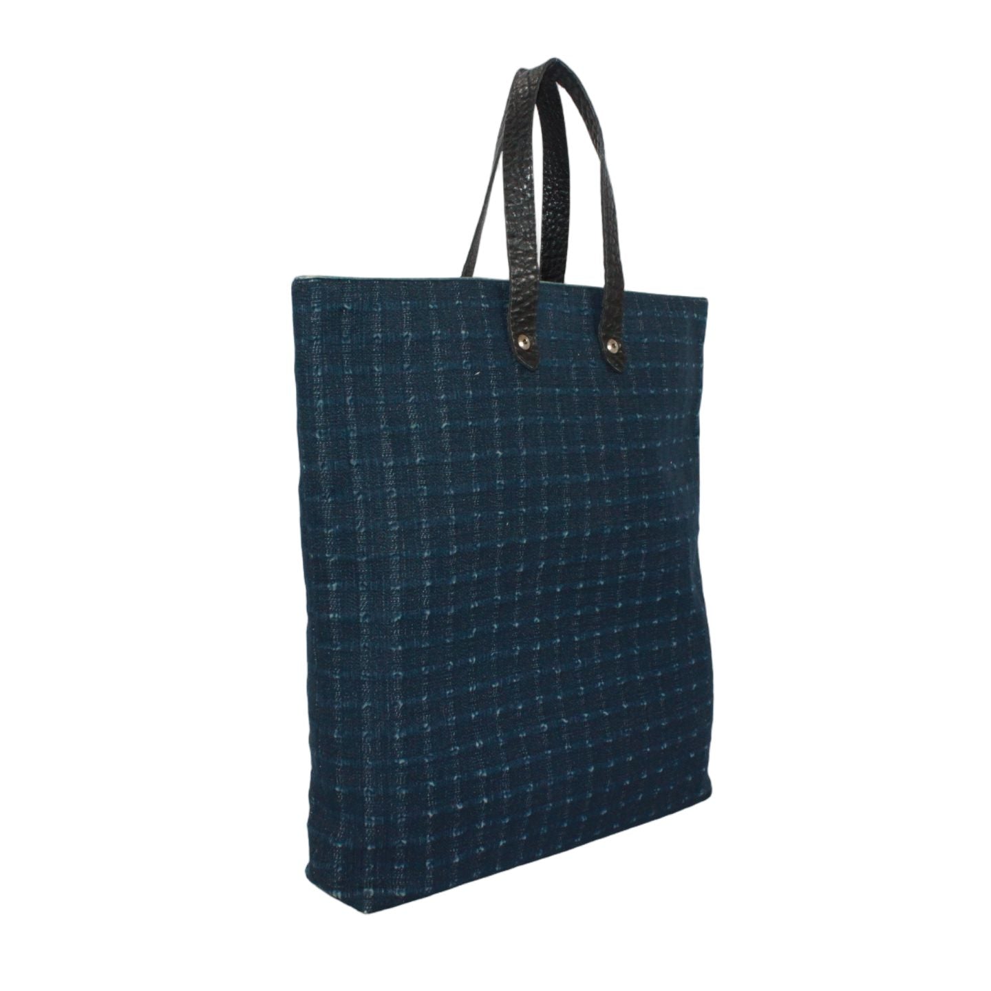 Hermes Amedaba GM Leather Canvas Navy Tote Silver — view 2