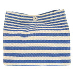 Hermes Striped Cotton Ivory Blue Pouch 0453