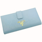 Prada Saffiano Leather Wallet 1 Mv025 sky Blue Bifold Long