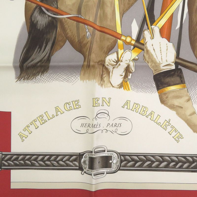 Hermes Carre 90 Attelage en Arbalete Arched Linked Silk Multicolor Scarf 1546 — view 3