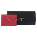 Prada Saffiano Black Pink Leather Wallet