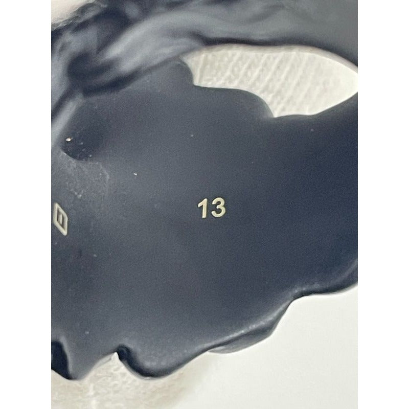 Gucci Michele Period Lion Head Interlocking G Logo Ring No 13 Metal Black — view 9