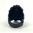 Gucci Michele Period Lion Head Interlocking G Logo Ring No 13 Metal Black — view 4