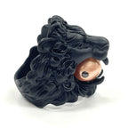 Gucci Michele Period Lion Head Interlocking G Logo Ring No 13 Metal Black — view 5