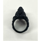 Gucci Michele Period Lion Head Interlocking G Logo Ring No 13 Metal Black — view 7