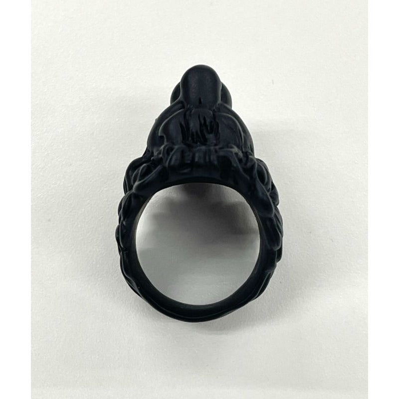 Gucci Michele Period Lion Head Interlocking G Logo Ring No 13 Metal Black — view 7
