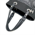 Chanel CC Logo Paris Biarritz PM Hand Bag Black Jacket — view 6