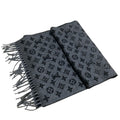 Louis Vuitton Echarpe Monogram Gradient Fringe Scarf Black Gray