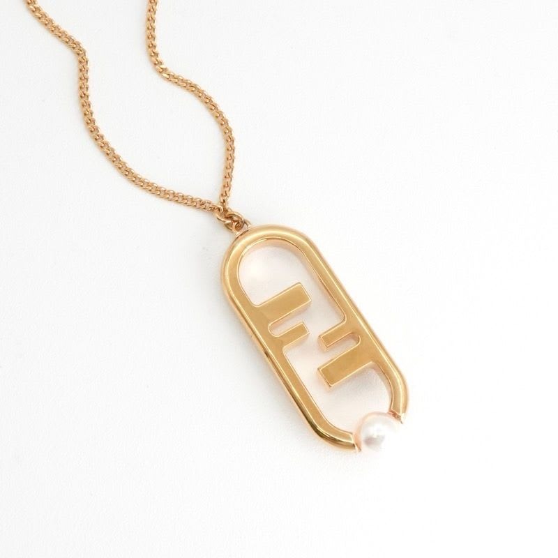 Fendi Orlock Necklace Gold Pearl — view 2