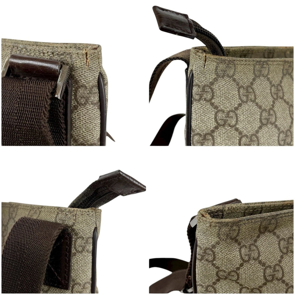 Gucci Crossbody Bag Shoulder GG Supreme Beige Brown Leather — view 2
