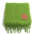 Loewe Anagram Mohair Fringe Scarf Green