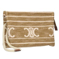 Celine Tice Pouch Triomphe Stripe Clutch Bag