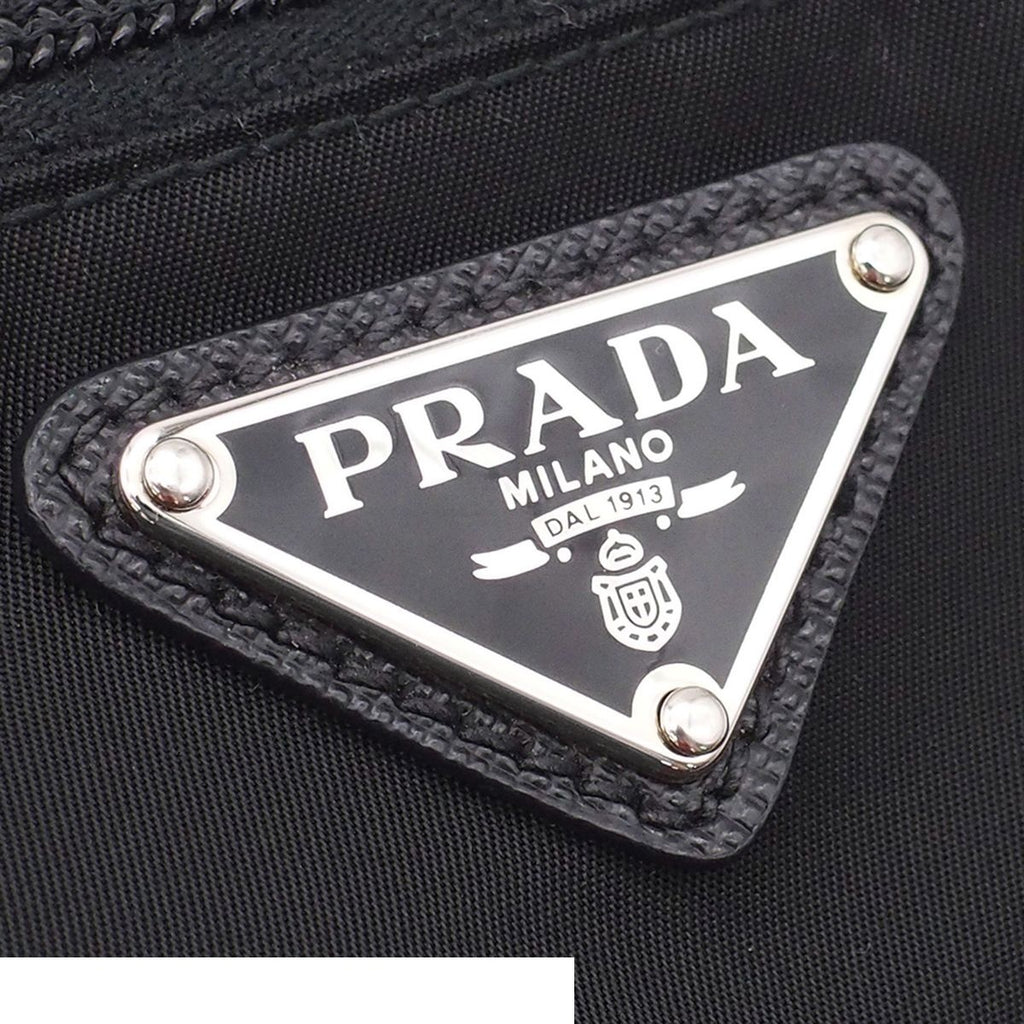 Prada Shoulder Bag Black Nylon Crossbody Triangle Logo — view 6
