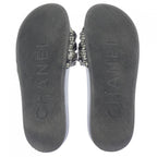 Chanel Mule Sandals Tweed Black White Check — view 4