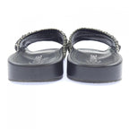 Chanel Mule Sandals Tweed Black White Check — view 5