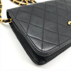 Chanel CC Logo Push Lock Mini Quilted Lambskin Chain Shoulder Bag Black — view 5