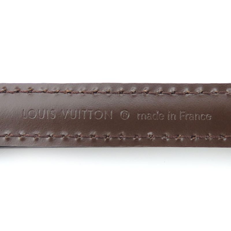 Louis Vuitton Shoulder Strap Leather Brown Adjustable Matte Silver Hardware — view 7