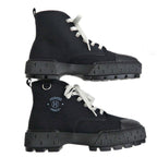 Hermes Short Boots Itinerelle Size 37.5 Black Canvas Shoes — view 5