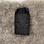 Loewe Scarf Gray Mohair Wool Leather — view 6