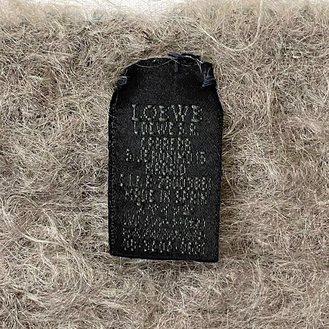 Loewe Scarf Gray Mohair Wool Leather — view 6