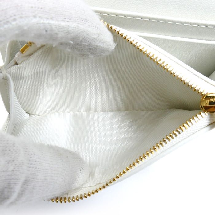 Christian Dior Oblique 30 Montaigne Medium Wallet Coin Case White Gold S2300 Unrg — view 5