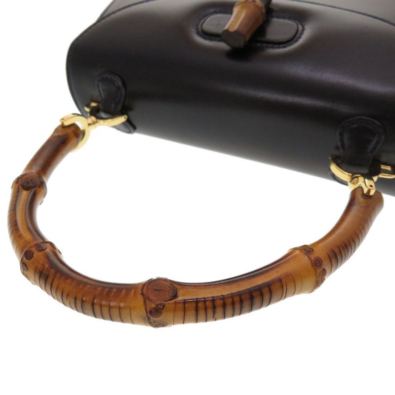 Gucci Bamboo Leather Navy 000 2046 0188 2-Way Handbag 0184 — view 4