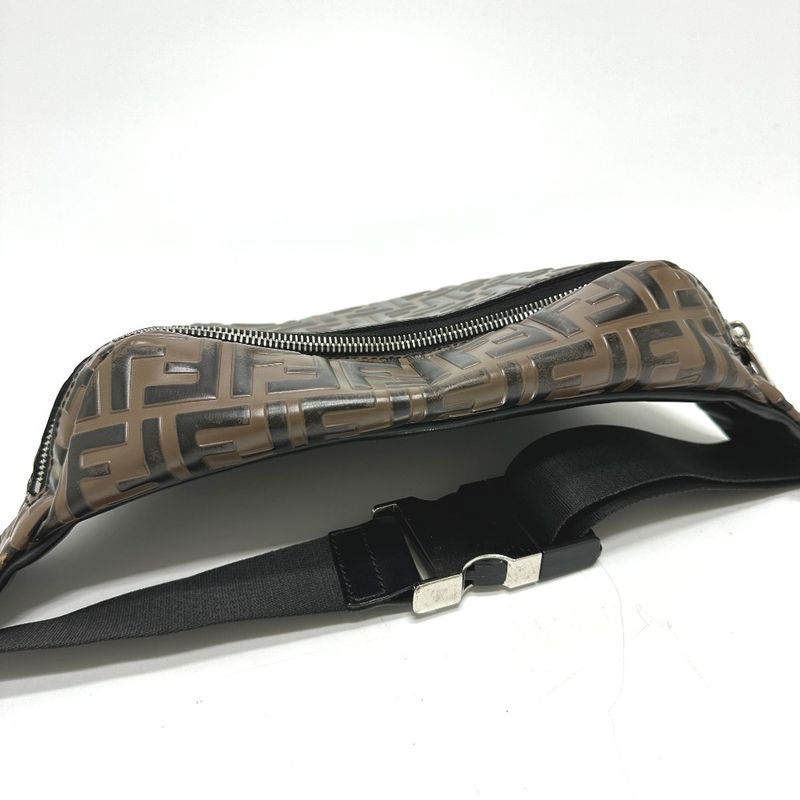 Fendi Body Bag Zucca 7 Va434 Leather Brown — view 4