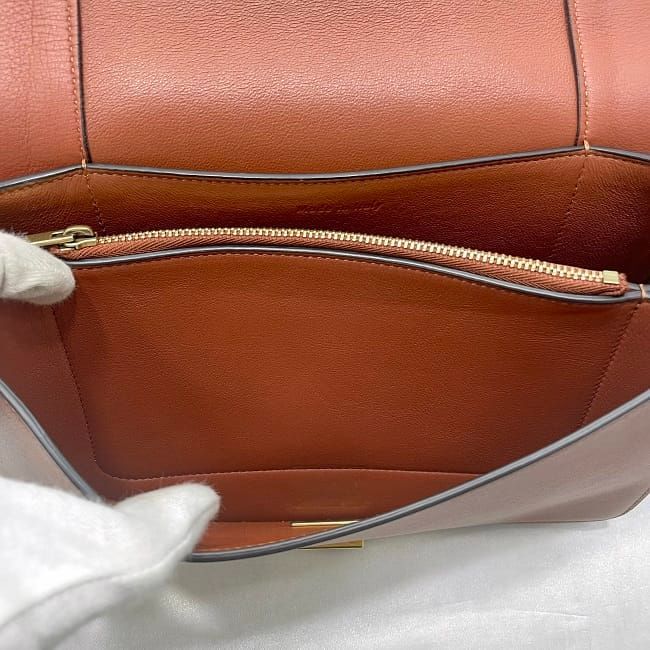 Celine Frame Shoulder Bag Brown Light Blue Leather — view 9