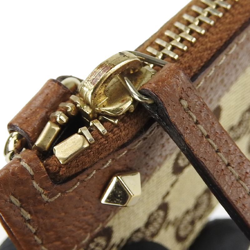 Gucci Coin Case GG Canvas Leather Brown Gold Hardware Everyday Use Small — view 5