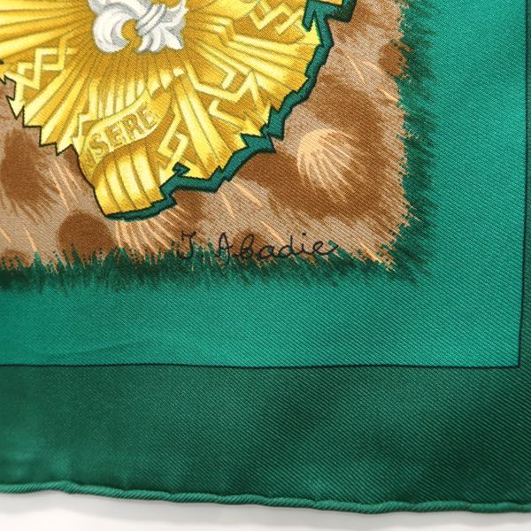 Hermes 90 Casques Et Plumets Green Faceless Helmet Silk — view 6