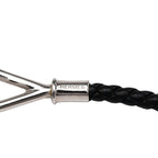 Hermes Jumbo Choker Bracelet Black Silver Hardware Leather Metal — view 4