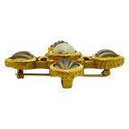Dior Necklace Brooch 2-Way Top Pendant Faux Pearl Gold Logo — view 6