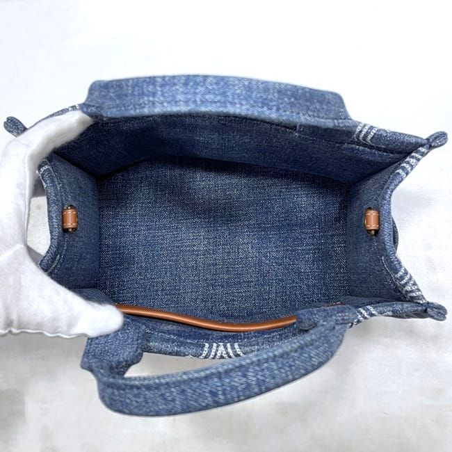 Celine 2-Way Bag Cabas Tice Blue Brown Triomphe — view 7