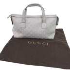 Gucci GG Canvas Leather Silver Handbag 1641 — view 2
