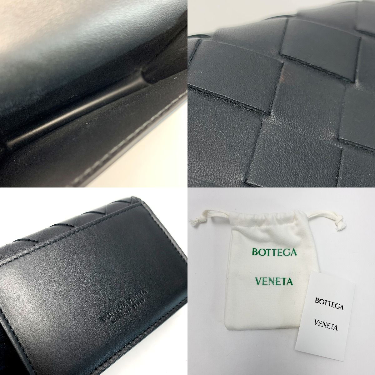 Bottega Veneta Calf Black Card Case Business Holder — view 7