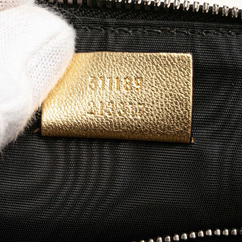 Gucci Print Gold Black Leather — view 9