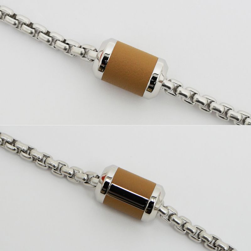Hermes Meri Melo Necklace Buffalo Horn Metal Silver H Cube — view 6
