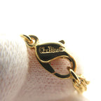 Christian Dior Vintage Logo Oval Necklace Metal Gold 0290 — view 8