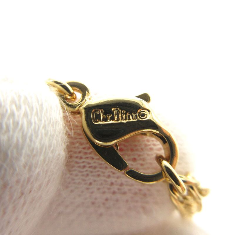 Christian Dior Vintage Logo Oval Necklace Metal Gold 0290 — view 8