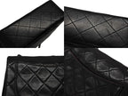 Chanel Mini Quilted 17 Shoulder Bag CC Logo Lambskin Black Silver — view 6