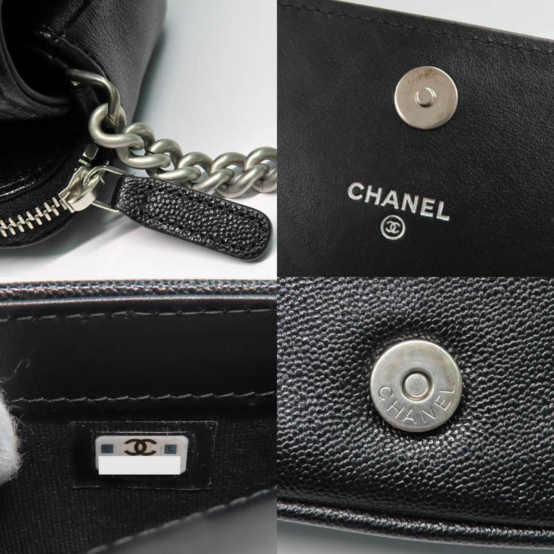 Chanel Boy Phone Case Ap3013 Shoulder Bag Black Caviar Leather — view 9