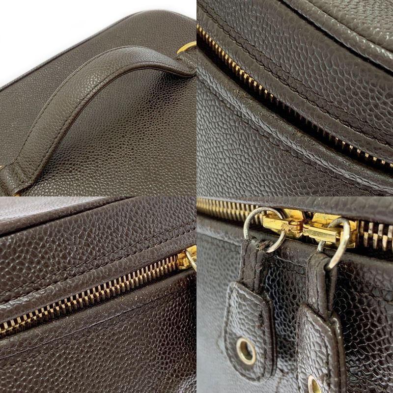 Chanel Caviar Leather 2-Way Vanity Bag Brown Handbag — view 6