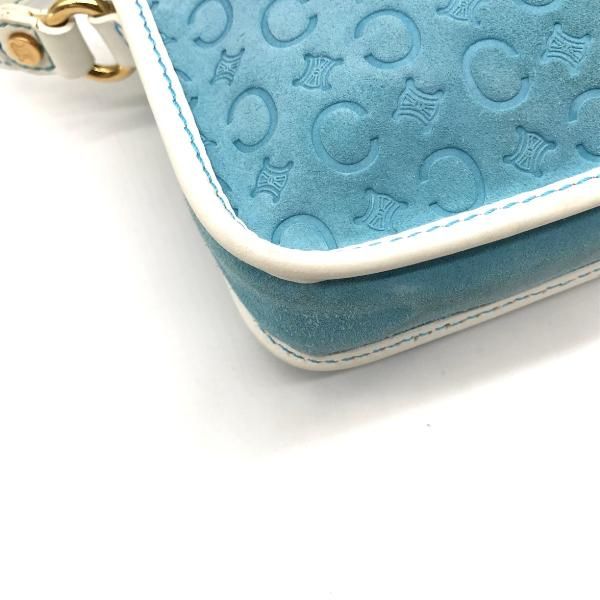 Celine Macadam Suede Hand Bag Blue — view 4