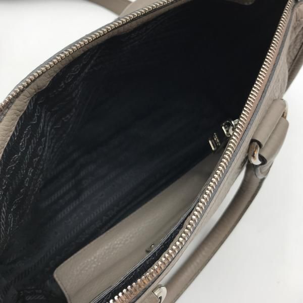 Prada Leather 2-Way Bag Gray — view 7