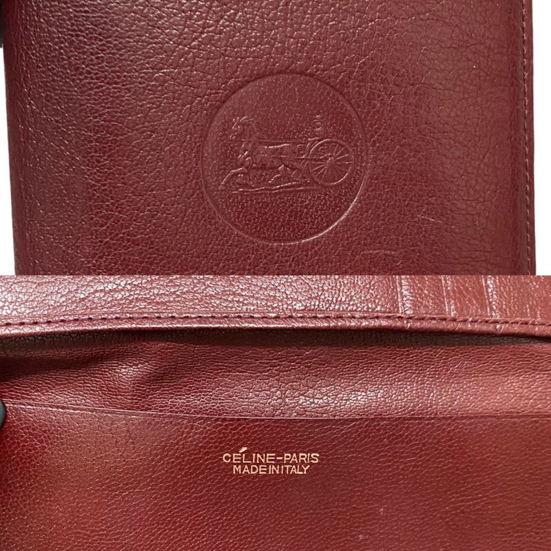 Celine Vintage Carriage Logo Leather Bifold Long Wallet — view 2