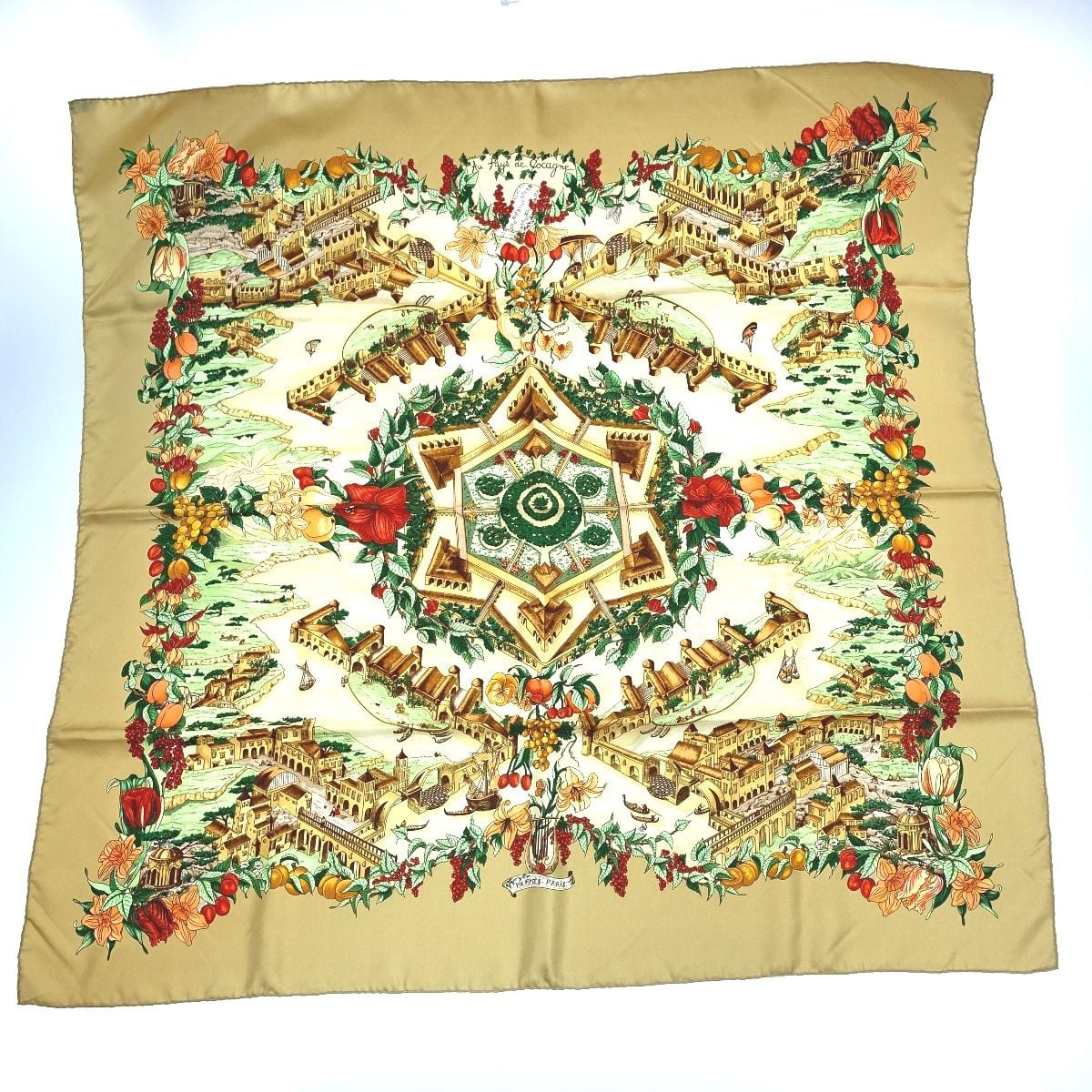 Hermes Silk Scarf Carre 90 au Pays de Cocagne in Paradise — view 2