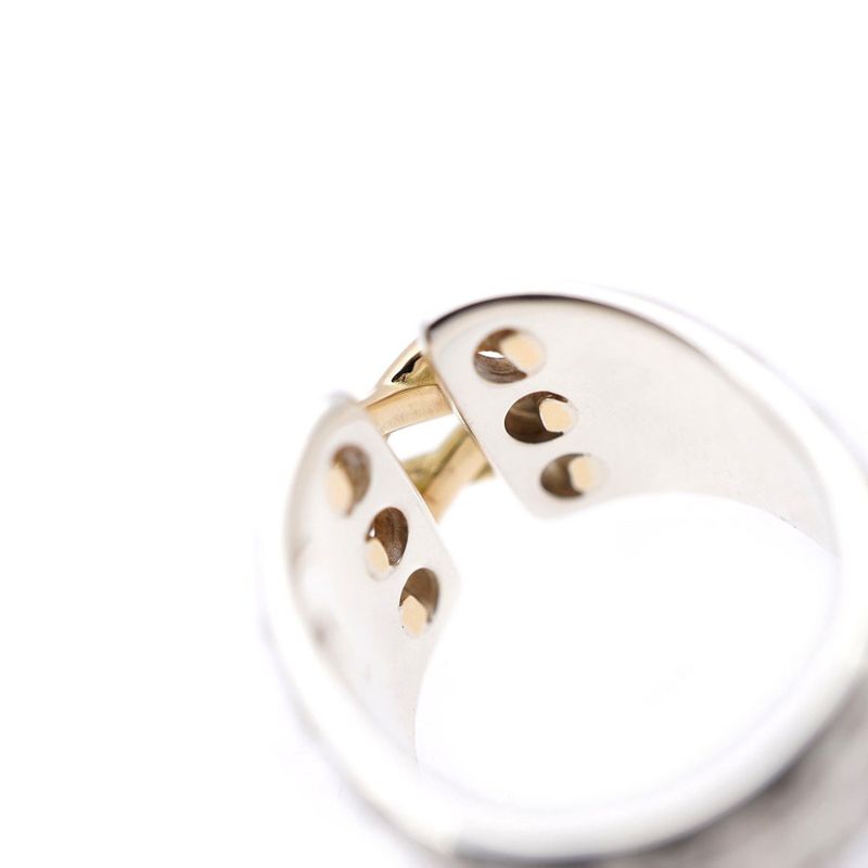 Hermes Mexico Double Silver Yellow Gold Ring 51 — view 6