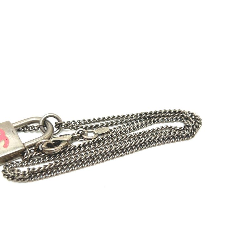 Chanel Necklace Coco Mark Padlock Cadenna Heart Key Metal Silver — view 6