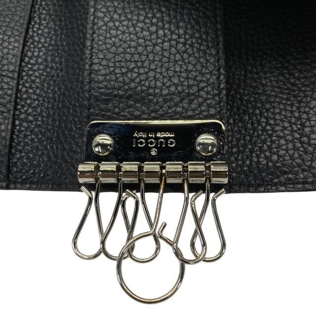 Gucci Double G 6-Ring Key Case Ring Leather Black — view 7