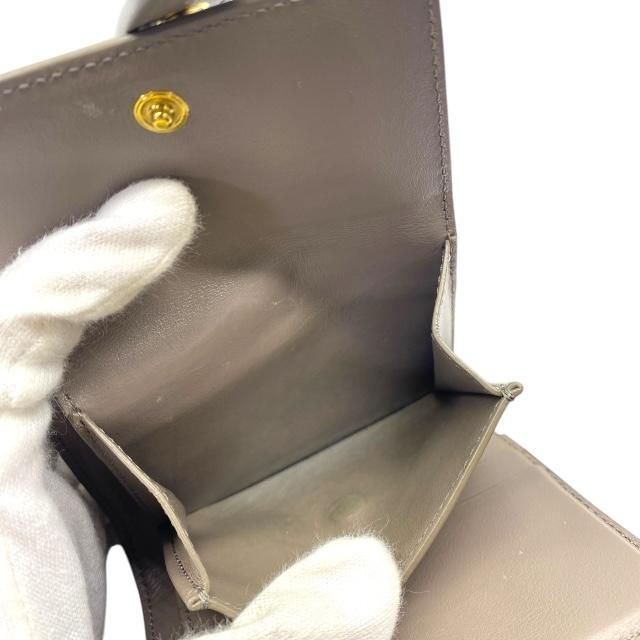 Celine Wallet Fold Compact Mini Logo Leather Gray — view 5